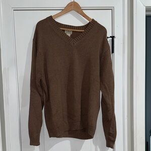 L.L. Bean Men's Brown V-Neck Sweater